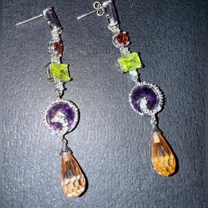 Elegant Multi-Color Drop Earrings